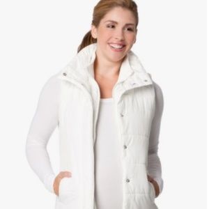 White Maternity Puffer Vest